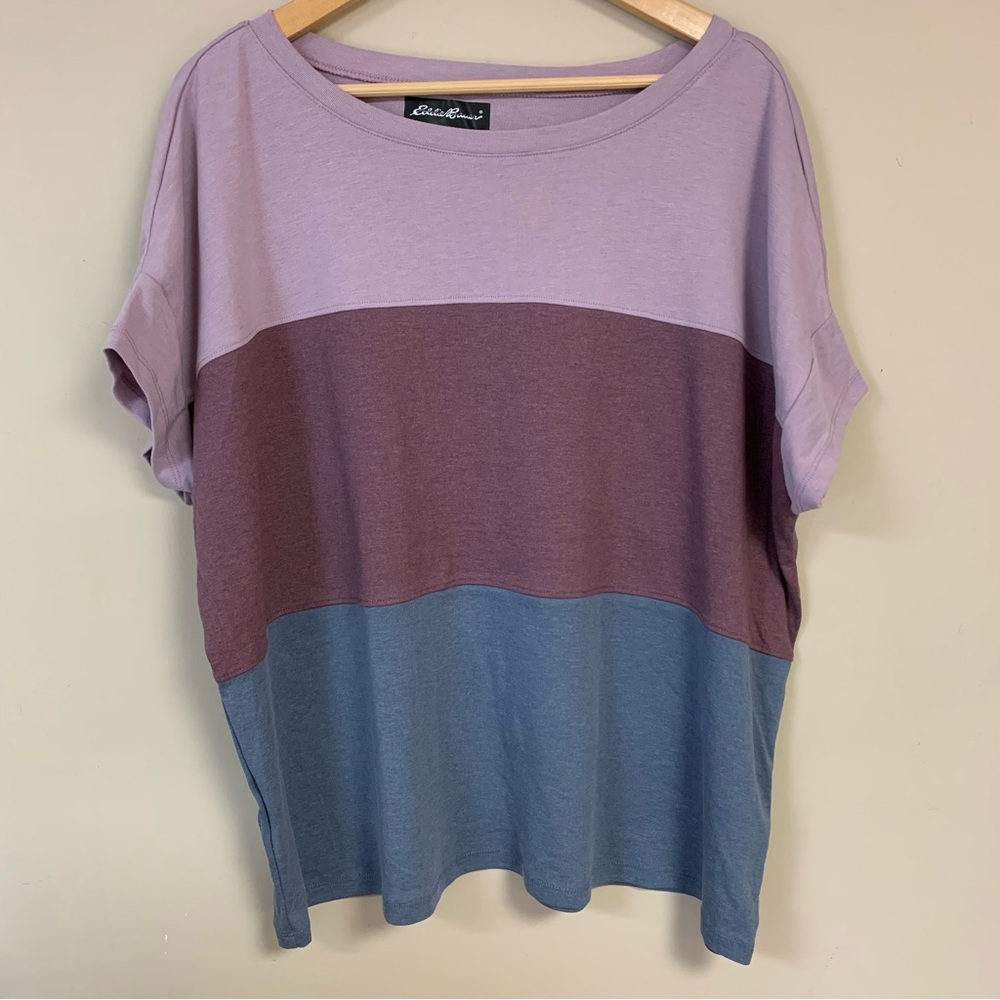 EDDIE BAUER  T-Shirt Women's 5X Myriad Short-Sleeve Boat-Neck Soft Boxy Relaxed